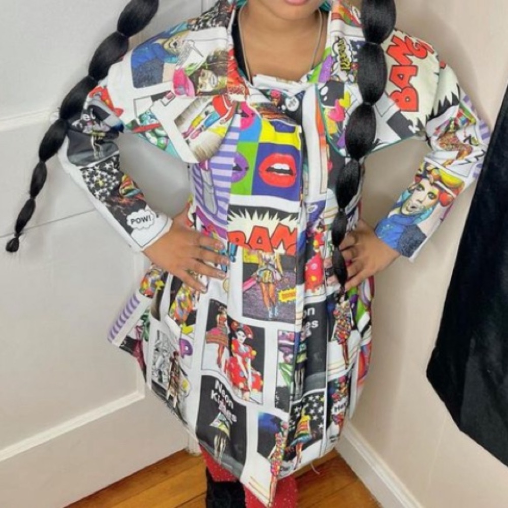 Selling this neon kisses pops art coat original price $350